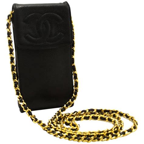 chanel phone pouch on chain|chanel clutch with hand strap.